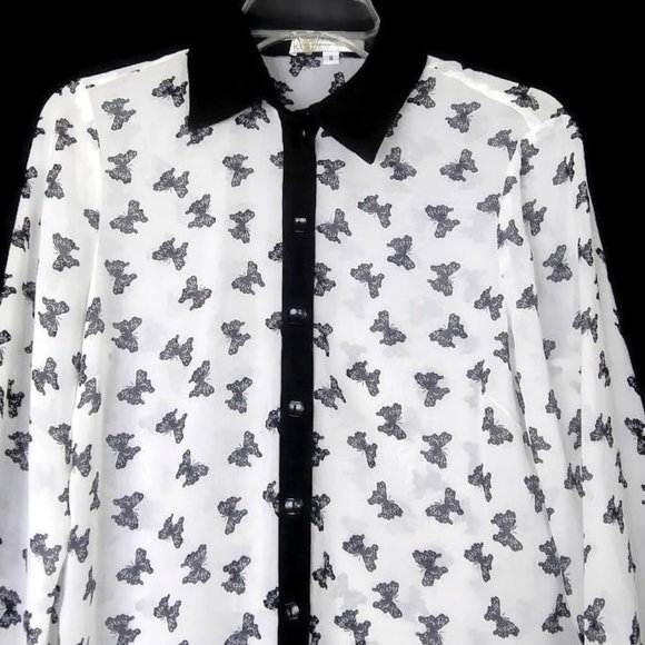 Renfrew Collection Sheer Chiffon Butterfly Blouse - Picture 3 of 4